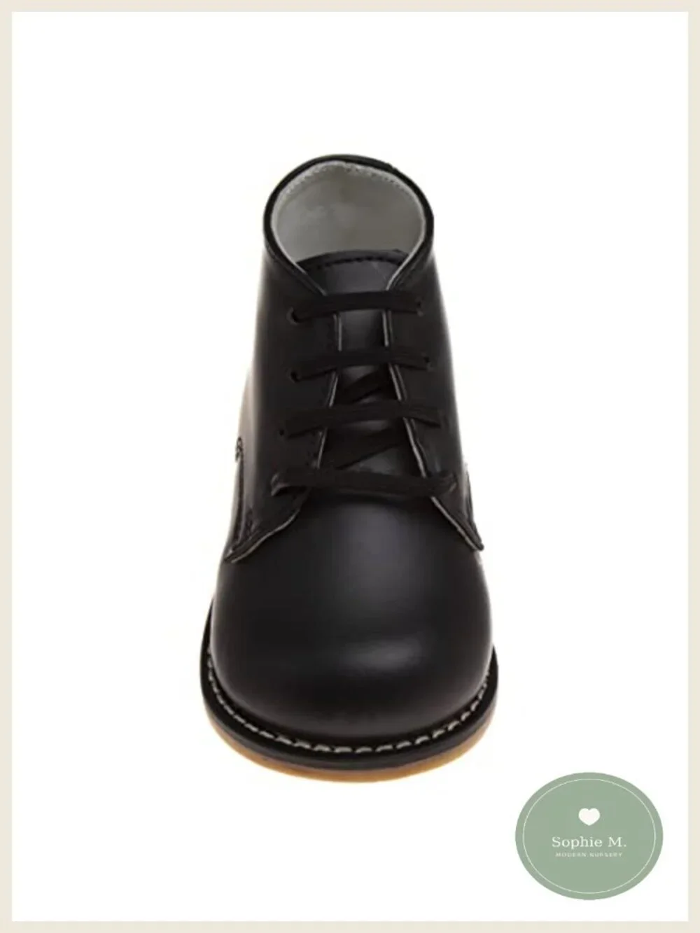 Baby Boy Lace-Up Booties Faux Leather Hard Sole First Walker Shoes